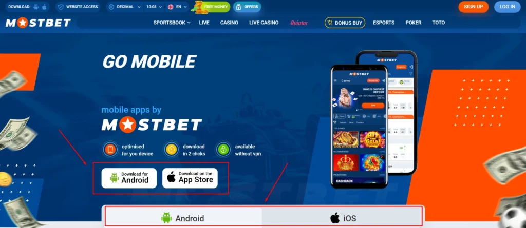 Download Mostbet mobile app